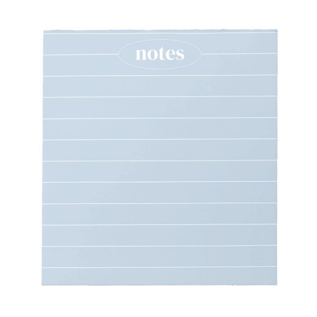Blue Notes Sleek & Modern Stationery Notizblock (Vorderseite)