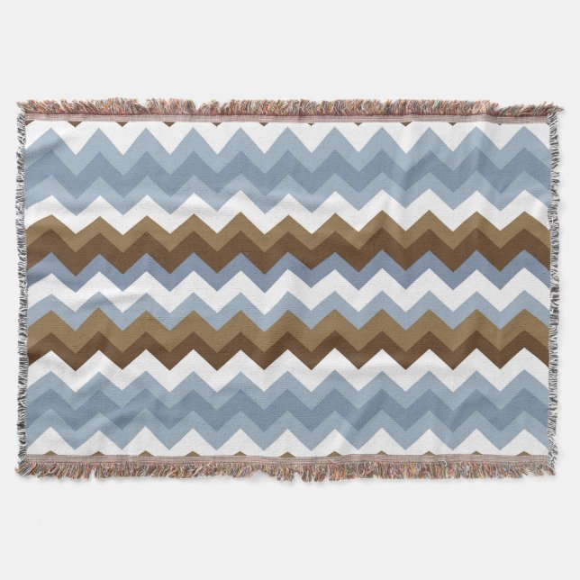 Blue-Nuetral Zig Zag Blanket Decke (Vorderseite)