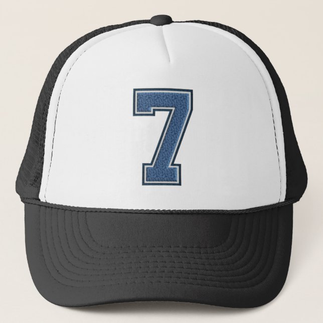 Blue Number 7 Truckerkappe (Vorderseite)