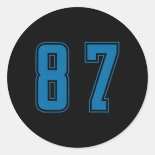 Blue Number 87 Team Junior Sports Numbered Uniform Runder Aufkleber