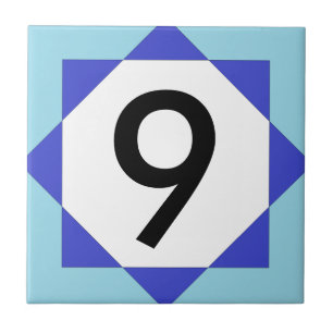 Blue Number Fliese