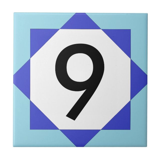 Blue Number Fliese (Vorderseite)