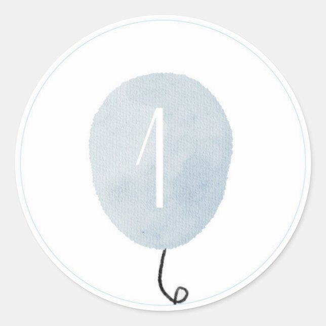 Blue Number One Ballon Sticker (Vorderseite)