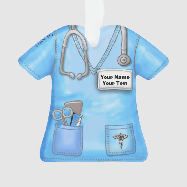 Blue Nurse Medical Pepps Ornament (Vorderseite)
