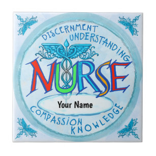 Blue Nurses Motto Nurse Fliese