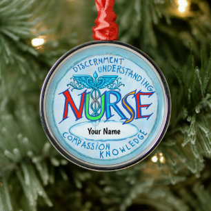 Blue Nurses Motto Nurse Ornament Aus Metall