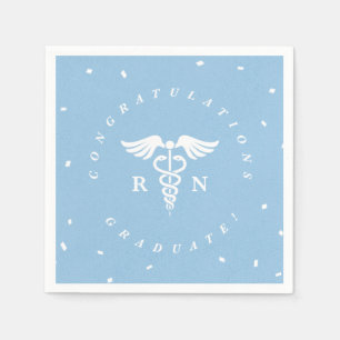 Blue Nursing School Graduation Party Napkins Serviette