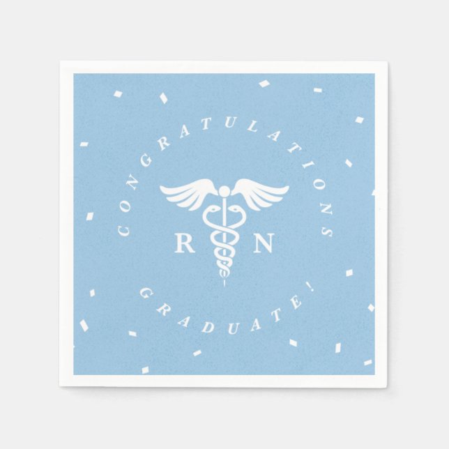 Blue Nursing School Graduation Party Napkins Serviette (Vorderseite)