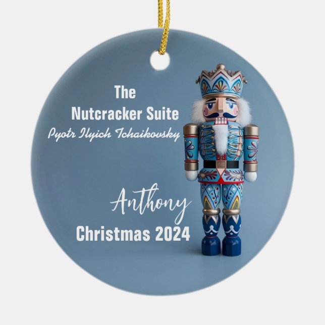 Blue Nutcracker Personalisiert Ornament (Vorne)