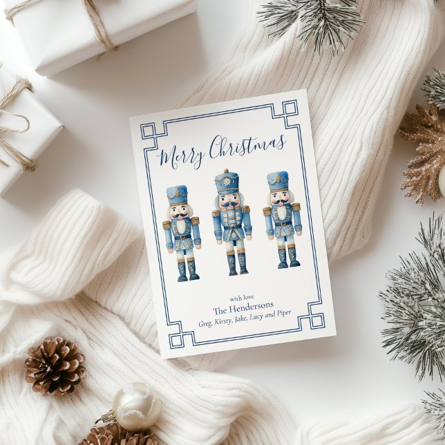 Blue Nutcracker Weihnachten (blue nutcracker holiday christmas card
)