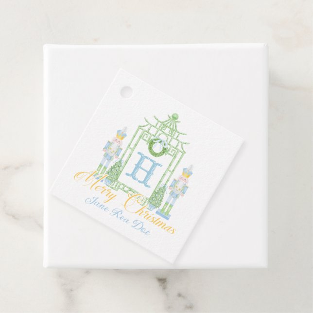 Blue Nutcrackers Chinoiserie Weihnachtsgeschenke T Geschenkanhänger (Beispiel)