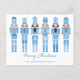 BLUE NUTCRACKERS CHRISTMAS POSTCARD POSTKARTE