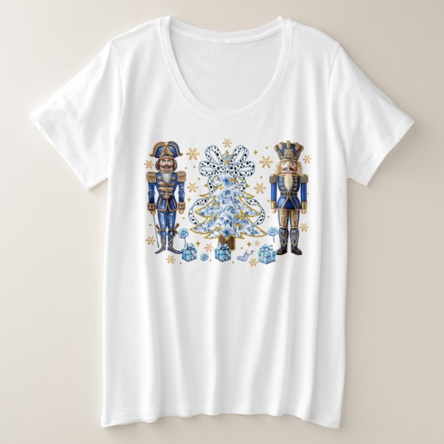 Blue Nutcrackers und Christmas Tree T - Shirt (Design vorne)