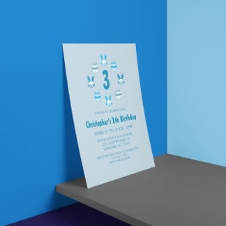 Blue Oaster 3. Geburtstag Einladung