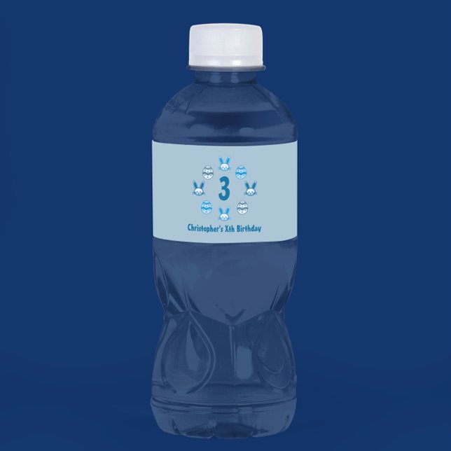 Blue Oaster 3. Geburtstag Wasserflaschenetikett (Von Creator hochgeladen)