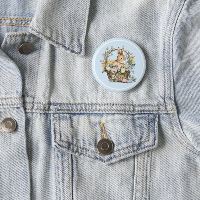 Blue Oaster Bunny Floral Button (Beispiel)