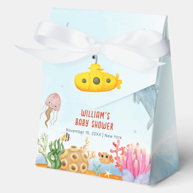 Blue Ocean Animal Nautical Marine Baby Show Geschenkschachtel (Vorderseite)