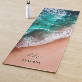 Blue Ocean Beach Monogram Yoga Mat Yogamatte