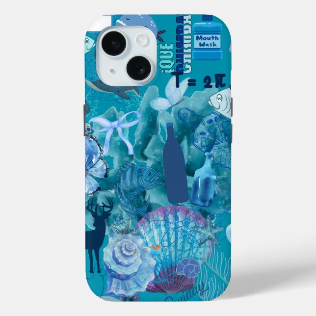 Blue Ocean Collage Phone Case (Rückseite)