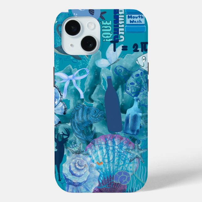 Blue Ocean Collage Phone Case (Rückseite)