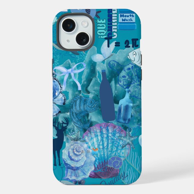 Blue Ocean Collage Phone Case iPhone Hülle (Rückseite)