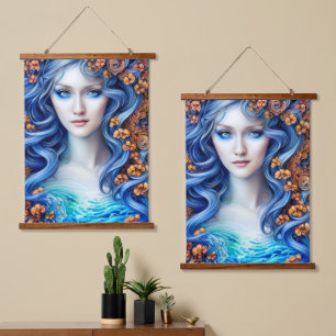 Blue Ocean Fantasy Giro del Malcantone Wandteppich Mit Holzrahmen