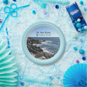 Blue Ocean Foto hat er Osterbibel Verse Pappteller