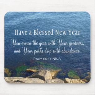 Blue Ocean gesegnet Neujahr Christlich Bible Verse Mousepad