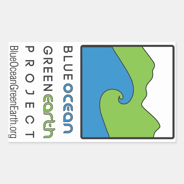 Blue Ocean Green Earth Project Rectangle Sticker (Vorderseite)
