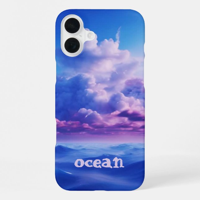 Blue Ocean Mit Monogramm Case - Mate iPhone Hülle (Rückseite)