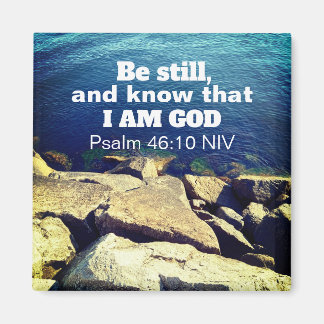 Blue Ocean Photo Powerful Bible Verse            Magnet