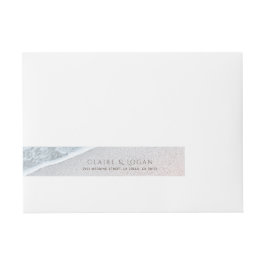 Blue Ocean & Sandy Beach Monogram Wraparound Label