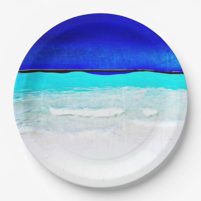 Blue Ocean Sandy Beach Teller (Vorderseite)