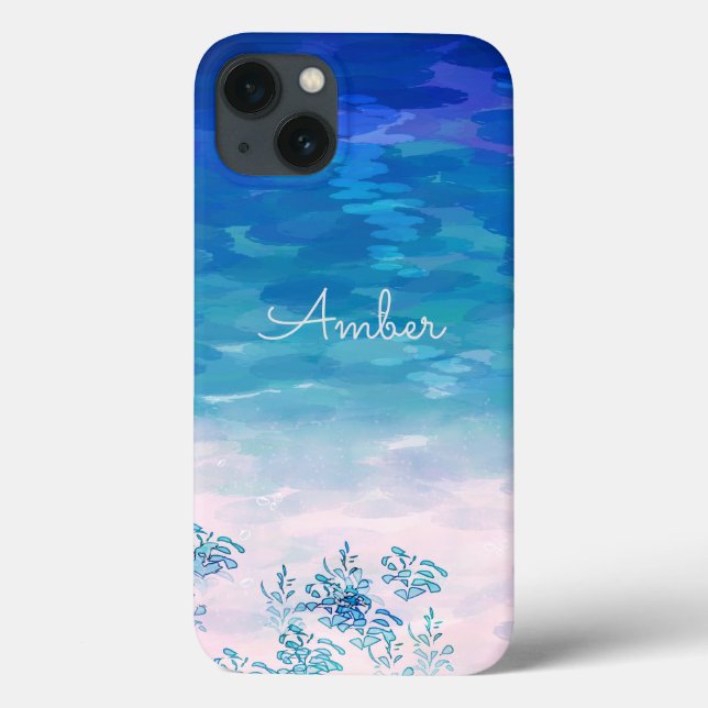 Blue Ocean Sea Beach Personalisiert Case-Mate iPhone Hülle (Rückseite)