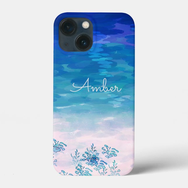 Blue Ocean Sea Beach Personalisiert Case-Mate iPhone Hülle (Rückseite)