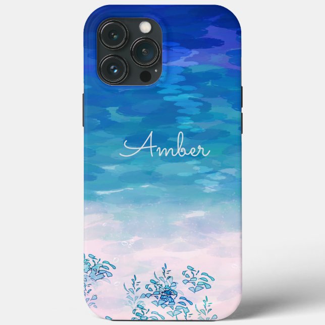 Blue Ocean Sea Beach Personalisiert Case-Mate iPhone Hülle (Rückseite)