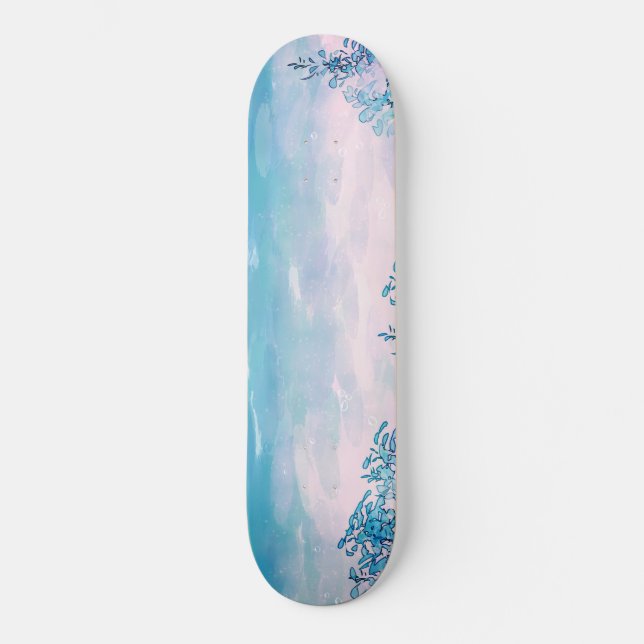 Blue Ocean Sea Beach Skateboard (Vorderseite)