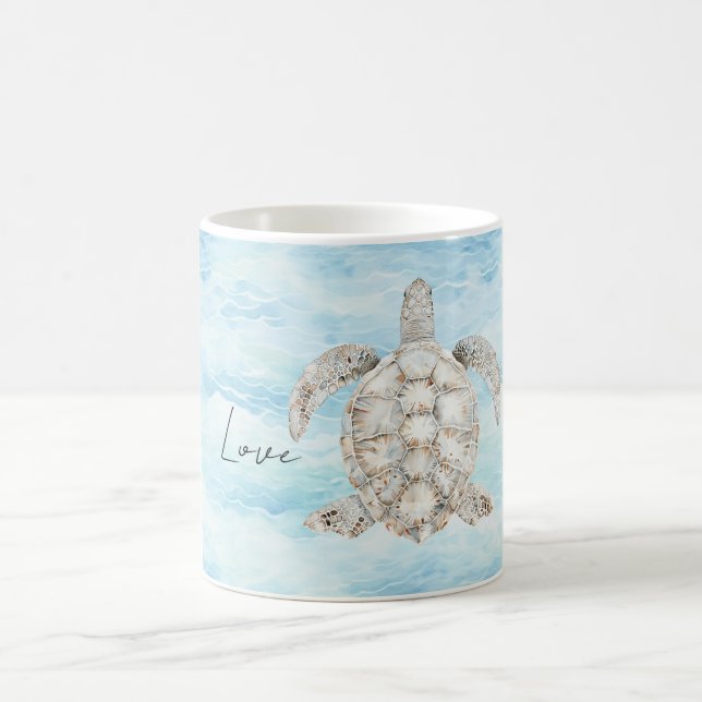 Blue Ocean Sea Turtle Kaffeetasse (Mittel)