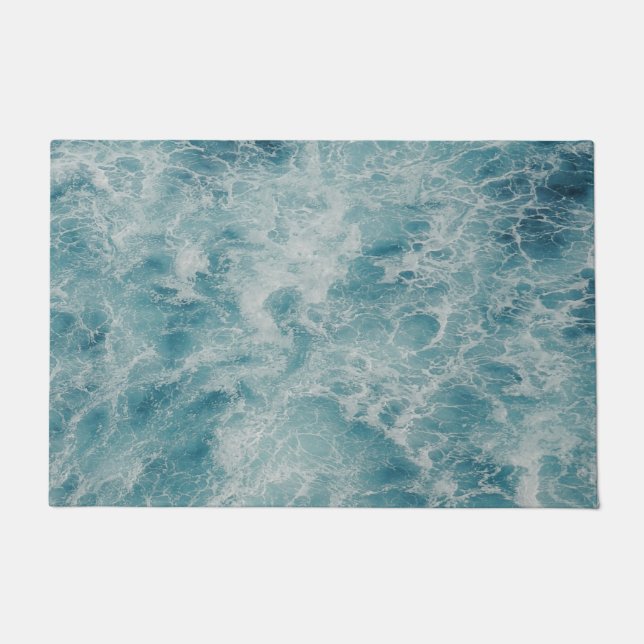 Blue Ocean Summer Beach Waves Fußmatte (Vorderseite)
