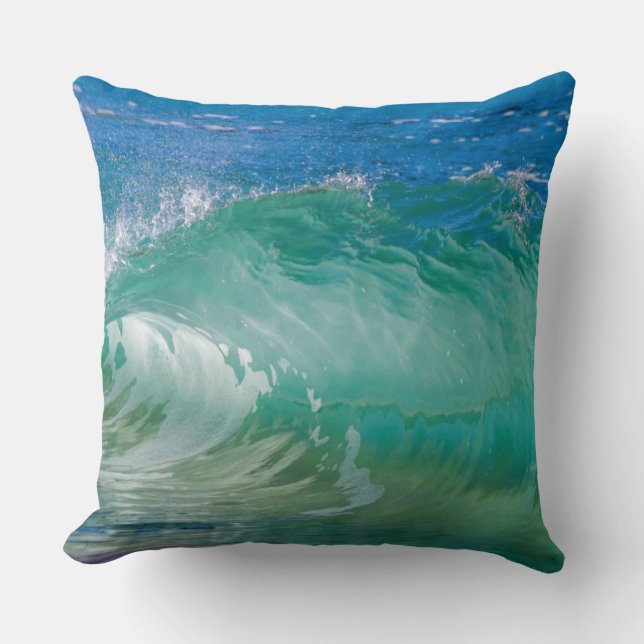 Blue Ocean Summer Beach Waves Kissen (Vorderseite)