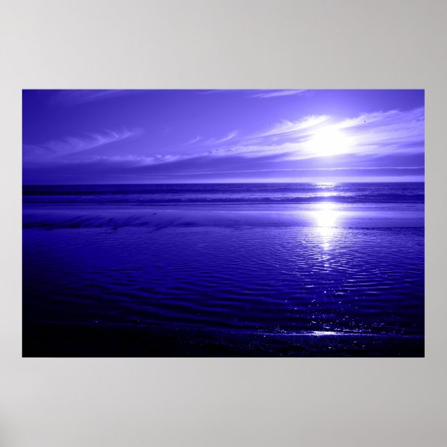 Blue Ocean Sunset Poster (Vorne)