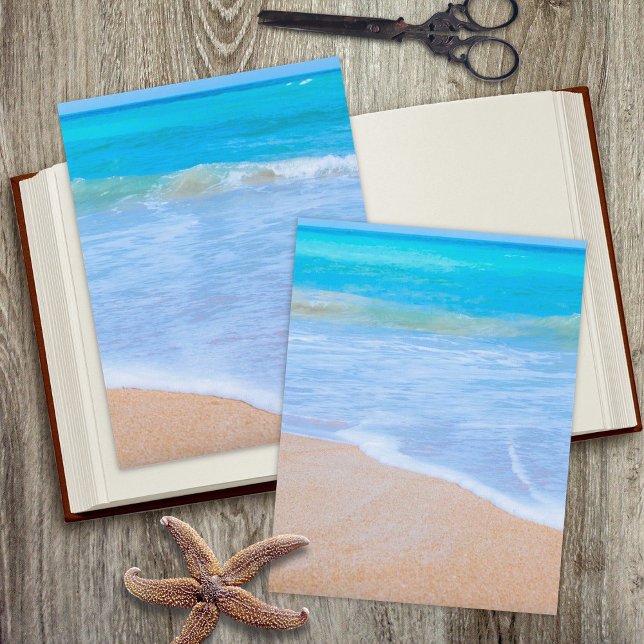 Blue Ocean Water Beach Sand Scrapbook Paper (Von Creator hochgeladen)
