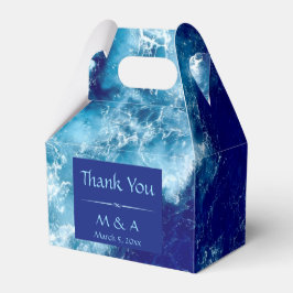 Blue Ocean Water Wedding Gable Favor Box Geschenkschachtel