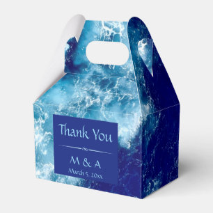 Blue Ocean Water Wedding Gable Favor Box Geschenkschachtel