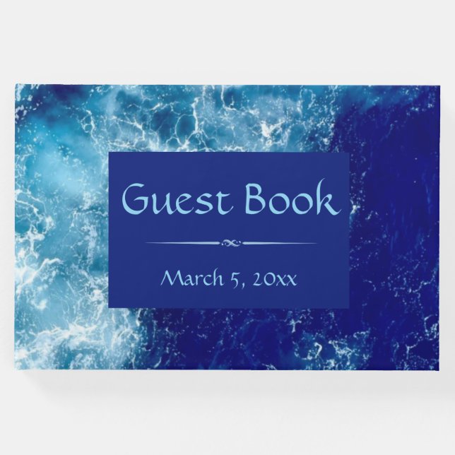Blue Ocean Water Wedding Gästebuch (Vorderseite)