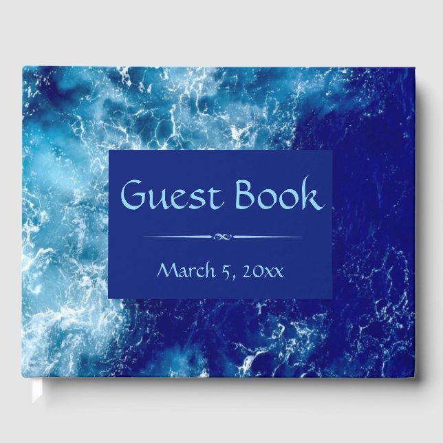 Blue Ocean Water Wedding Gästebuch (Vorderseite)
