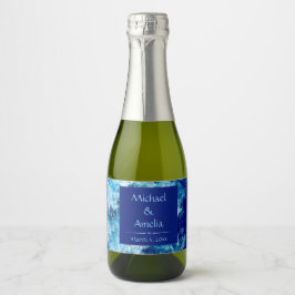 Blue Ocean Water Wedding Mini Sparkling Weinlabel