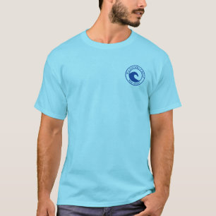 Blue Ocean Wave Circle Design Wildwood Wappen T-Shirt