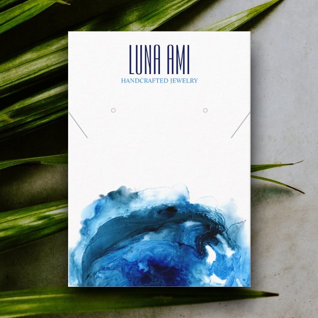 Blue Ocean Wave Juwelier Necklace Earring Display Visitenkarte (Von Creator hochgeladen)