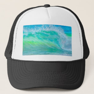 Blue Ocean Wave Surf Trucker Hat Truckerkappe